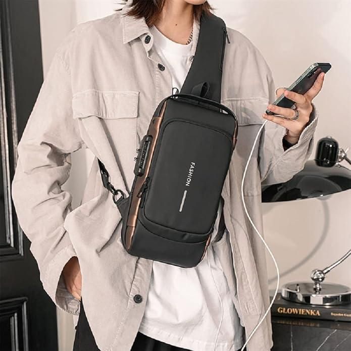 Smart Sling Bag for Men & Women | USB Charging Port & waterproof